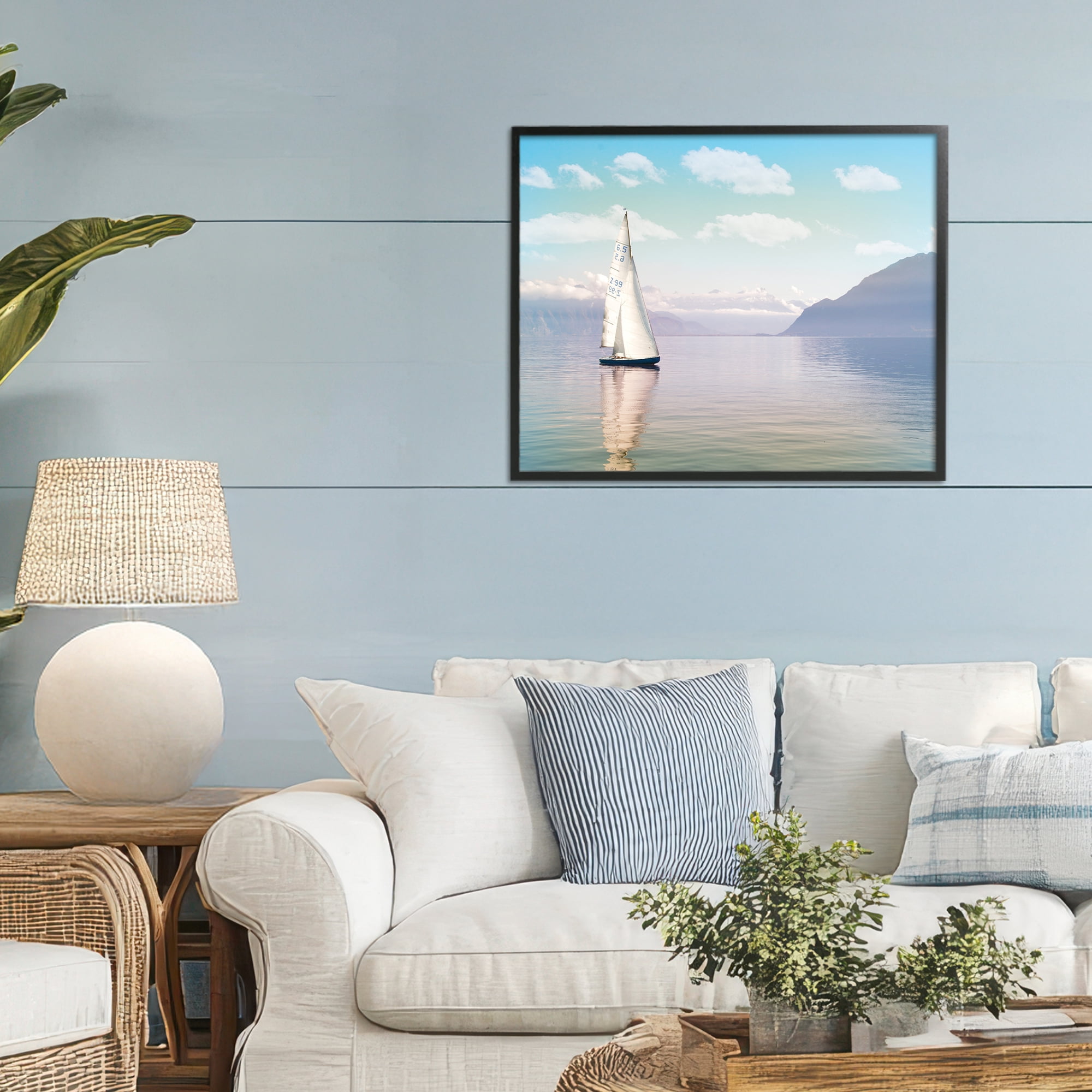 Stupell Industries Ocean Sails Lounging Black Framed Giclee Art, design by Marcus Prime