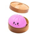 thumbnail image 3 of Cute Mystery Giant Dumpling Squishies Ball, Lindas Bola Compresión Misteriosa Rosa Cara Feliz Oficina Casa, Masa Bollo Vapor Simulada, Juguete Sensorial Grande Anti-estrés Adulto, 3 of 6