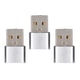 thumbnail image 1 of Adaptador USB Macho A Hembra Tipo C, Accesorios De Cable De Datos De Rendimiento Estable, Paquete De 3 Para Sincronización De Teléfono Móvil, 1 of 7