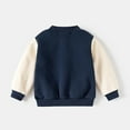 thumbnail image 5 of Gyexs Kids Jacket Boys Girls Baseball Jackets Striped Sweater Basic Casual Winter Coat (Navy, 4-5 Years), 5 of 7