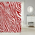 thumbnail image 2 of Erosebridal Red Striped Shower Curtain 72x72, Zebra Print Bath Curtain, Animal Theme Decor, 2 of 5