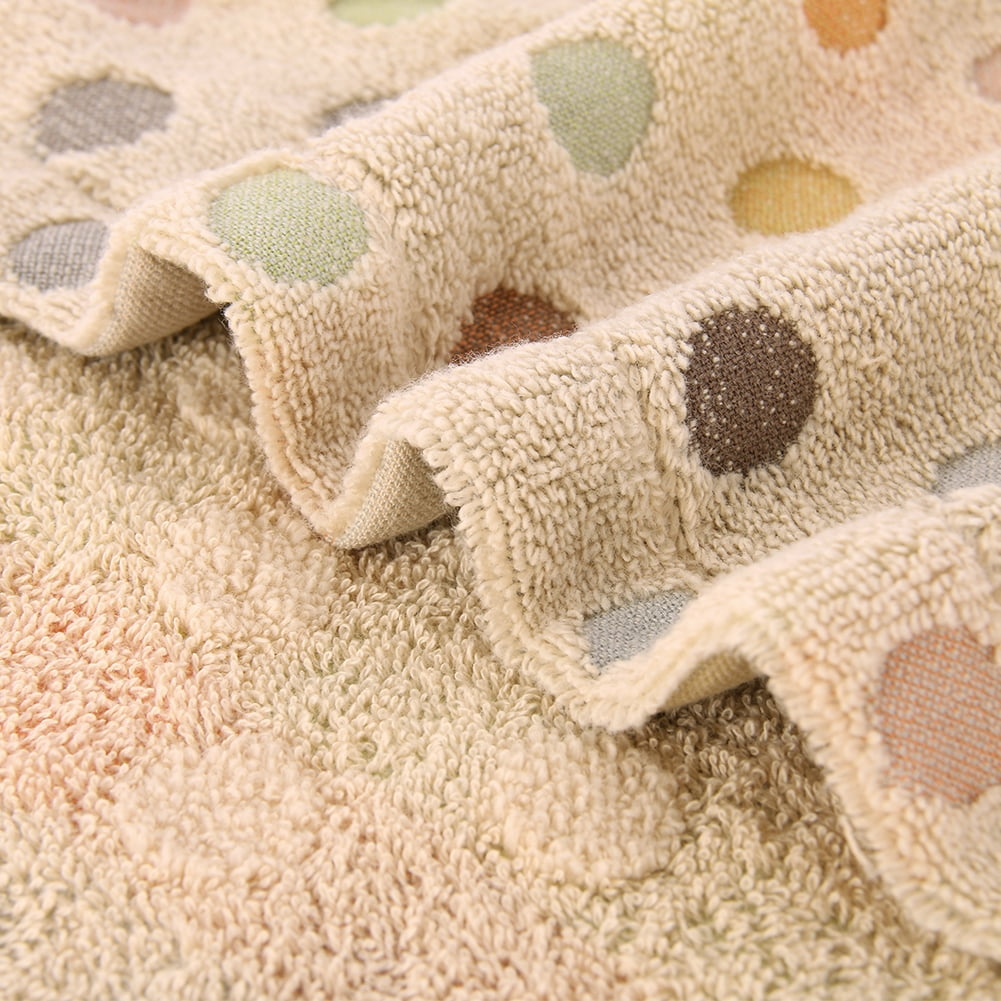 Pidada 100% Cotton Polka Dot Pattern Hand Towels for Bathroom Set of 4 (Beige and Brown)