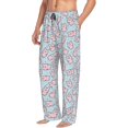 thumbnail image 2 of Uemuo Cute Rabbit Pattern Men's Wide Leg Palazzo Lounge Pants with Pockets Light Weight Loose Comfy Casual Pajama Pants-Large, 2 of 9