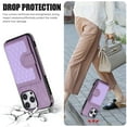 thumbnail image 5 of ELEHOLD Luxury Wallet Case for iPhone 13 Pro Max 6.7" with Card Holders Magnetic Closure Kickstand Function Shockproof Purse Case with Detachable Crossbody Shoulder Strap,Purple, 5 of 7