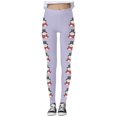 thumbnail image 4 of Fiaer Christmas Black Leggings Women Plus Size Trendy Xmas Yoga Pants Snowman Graphic High Waisted Stretch Comfy Slim Fit Holiday Workout Trousers Purple XXL, 4 of 5