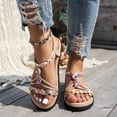 thumbnail image 3 of Mepaouo Summer Sandals for Women 2025 Bohe Beach Vintage Wedge Sandalias Wide Width Dressy Shoes, 3 of 9