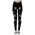 thumbnail image 4 of Fiaer Christmas Women's Black Leggings Snowflake Graphic High Waisted Pants Plus Size Cozy Trendy Tight Trousers Black XXL, 4 of 5