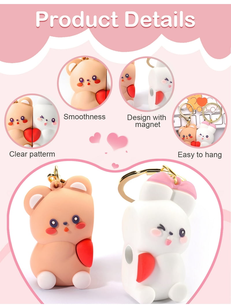 Keychains Magnetic Matching Keychains for Couples Cartoon Animal