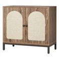 thumbnail image 1 of Woven Rattan Sideboard Cabinet, Kitchen Storage Cabinet with Adjustable Shelf, Freestanding Storage Sideboard for Living Room, Dining Room, Hallway, Entry, 1 of 8