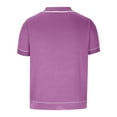 thumbnail image 2 of WREESH Men's Fashion Knit Button Down Shirts Casual Solid Color Short Sleeve Turndown Collar for a Comfortable Fit Hot Pink, 2 of 6