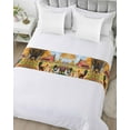 thumbnail image 5 of Xipuska Yellow Retro Rooster Bed Runners for Cal King Size Bed, Decorative Bed Throws for Foot of Bed, Spring Floral Pastoral Animals Bed Runner Sofa Throw Bedding Scarf Slipcover for Bedroom, 5 of 6