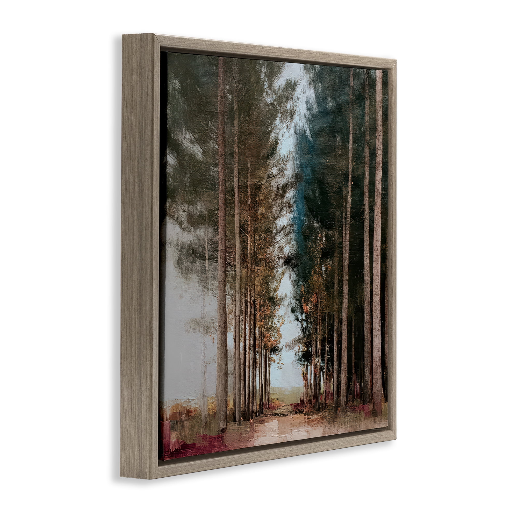 Stupell Industries Tall Trees Pathway Brown Framed Floater Canvas Wall Art, design by Kim Curinga