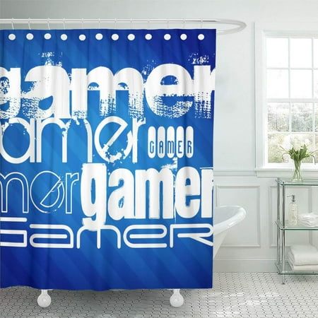 Cynlon Cool Gamer Royal Blue Cute Pattern Teen White Bathroom