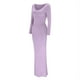 thumbnail image 2 of Vestido largo ajustado sin espalda, de color liso y cuello en V, para mujer: estilo informal y sexy para fiestas, trabajo y vacaciones, 2 of 2