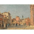 thumbnail image 2 of Emma Ciardi 18x14 Gold Ornate Wood Frame and Double Matted Museum Art Print Titled - Piazza San Giovanni, Venice, 2 of 4