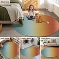 thumbnail image 5 of Orange Yellow Green Ombre Round Area Rug 5Ft Washable Circle Rugs for Living Room Bedroom, Modern Art Aesthetics Abstract Non-Slip Carpet Floor Mats Indoor Outdoor Carpet Runner Aesthetic Home Decor, 5 of 8