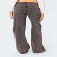 thumbnail image 4 of LYMAYTER Casual Jeans for Women High Waist Boyfriend Denim Pants Side Striped Baggy Wide Leg Jeans S-XL, 4 of 8