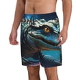 thumbnail image 2 of Kdxio Starry Sky Colorful Crocodile A Pattern Mens Casual Shorts - Drawstring Summer Beach Sports Shorts for Men, 2 of 5