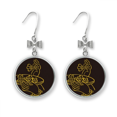thumbnail image 1 of Boucles d'Oreilles Arc Fleur Main Goutte Goujon Crochet Percé, 1 of 3