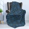 thumbnail image 4 of Victorian Soft Flannel Fleece Blanket, Ornamental Renaissance Flourish with Venetian Design in Blue Shades, Cozy Plush for Indoor and Outdoor Use, 60" x 80", Dark Blue and Pale Blue, by Ambesonne, 4 of 5