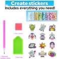 thumbnail image 1 of Kit de pegatinas de pintura de diamantes para niños, pegatinas DIY, artes, dibujos animados, animales, pintura de diamantes por números, juguetes para niños, regalo, 12 piezas, 1 of 4