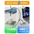 thumbnail image 3 of Cable USB C AINOPE de 10 pies y 240 W de carga rápida para iPhone iPad, 3 of 9