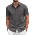 thumbnail image 4 of COOFANDY Dress Shirts for Men Summer Short Sleeve Light Weight Collared Formal Business Meeting Shirts with Pocket, 4 of 5