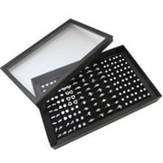 DESTYER Ring Box, Ring Holder, Earring Organizer Tray, 100 Slots Ring Storage Display Box Jewelry Storage Case Jewelry Ring Display Collector Box with Clear Lid, for Store Display - by ROBOT-GXG