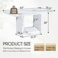thumbnail image 3 of JUFU 63'' Faux Marble Dining Table, White MDF Rectangle Kitchen Table for 4–6, Modern Dining Room Table, 3 of 11
