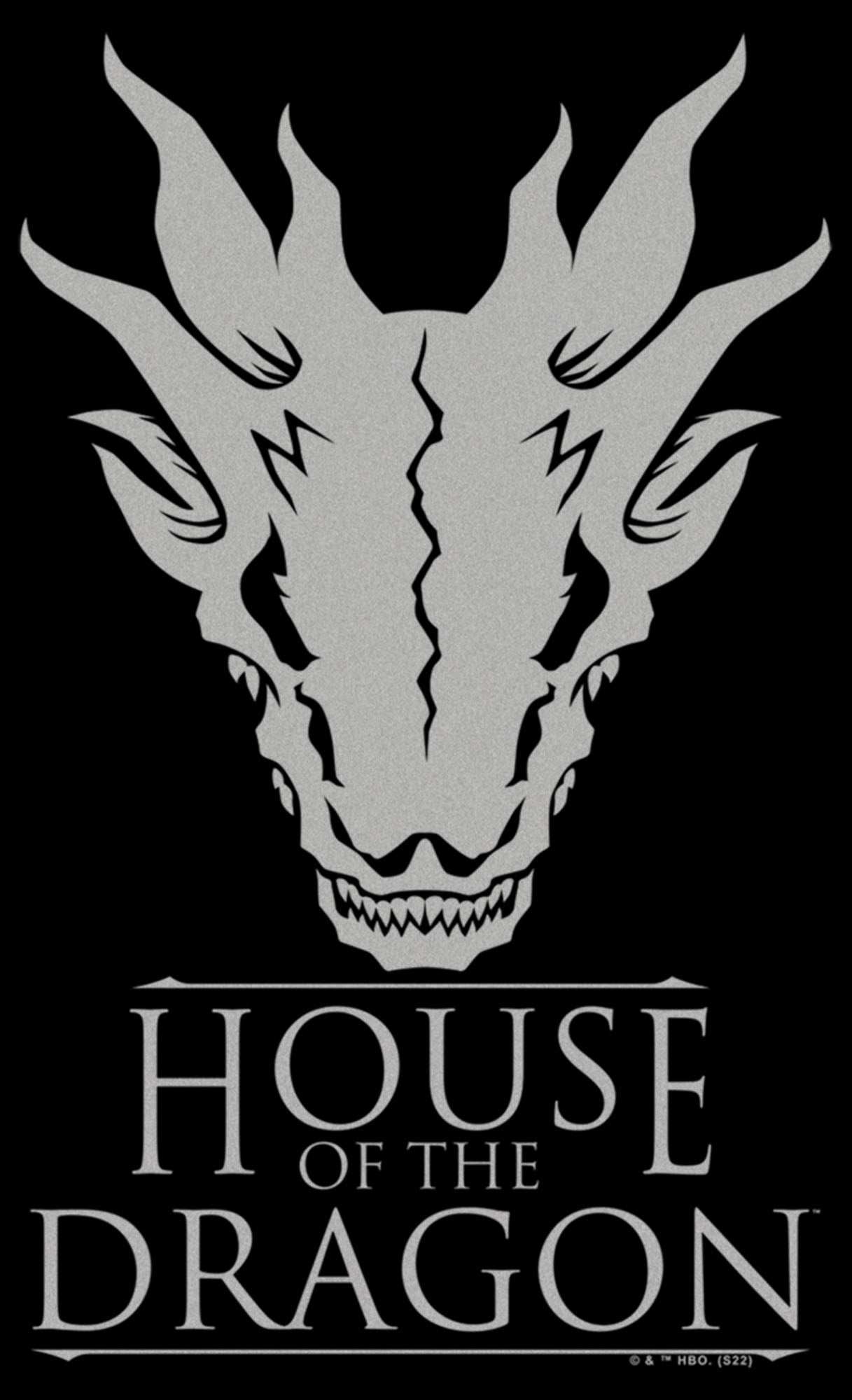 Men's Game of Thrones: House of the Dragon White Dragon Skull Logo