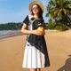 thumbnail image 4 of Balery Black And White Boston Terrier Vestidos sueltos de manga corta para mujer, vestidos de verano 2025, vestidos casuales de corte A con vuelo., 4 of 6