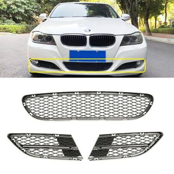 Front Lower Grille Kit Fit for BMW 3-Series E90 E91 325i 328i 335i (2009-2012), 51117198906 BM1036126