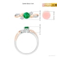 thumbnail image 5 of ANGARA Natural Emerald and Diamond Twisted Vine Engagement Ring in 14K White & Rose Gold for Women (Size-5mm) | May Birthstone, Birthday, Anniversary, Jewelry Gift for Women | Natural Emerald Ring, 5 of 10