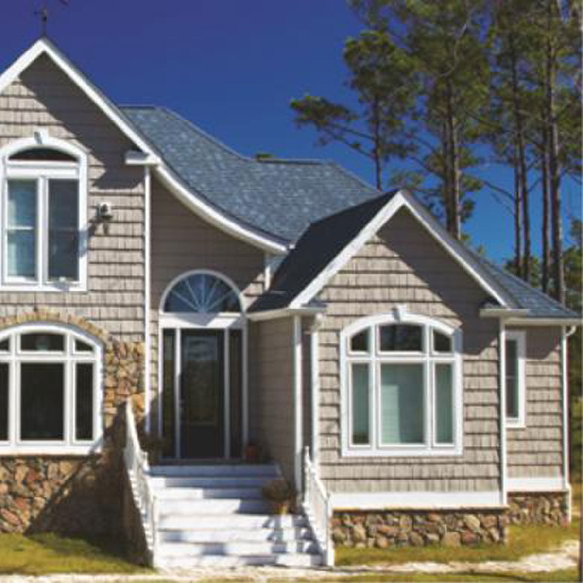 The Foundry 10"W x 62 1/2"L Exposure, Vinyl Staggered Shakes (23 Panels/Ctn. = 100 Sq. Feet), 828 - Rustic Brown