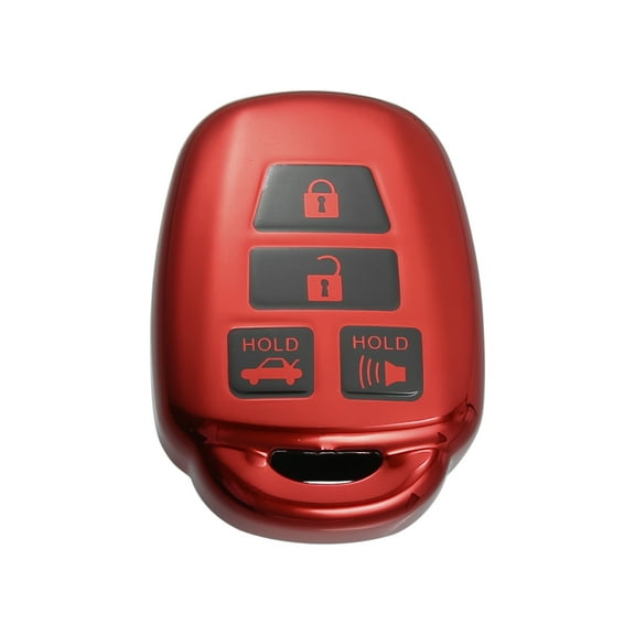 Unique Bargains Remote Key Fob Case Cover Fit for Toyota Corolla 2014-2019 for Toyota Camry 2014-2018 Red
