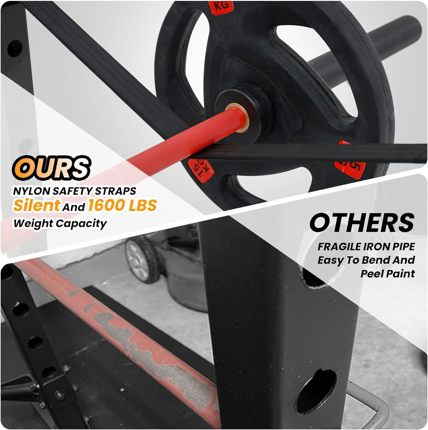 Hetoy 1600 Lbs Power Rack for Home Gym Squat Rack with Cable Pulley System & LAT Pull Down Workout Cage Strength Training Weight Cage with Dip Bar & J Hooks for Multiple Exercises,Red