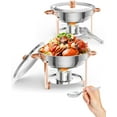 thumbnail image 1 of 2025 New Chafing Dish for Buffet, 5QT Round Chafing Dishes Buffet Set w/Lid Holder, Stainless Steel Chafers and Food Warmers with Spoon and Tweezers for Parties, Weddings, Events, Banquet, 1 of 8