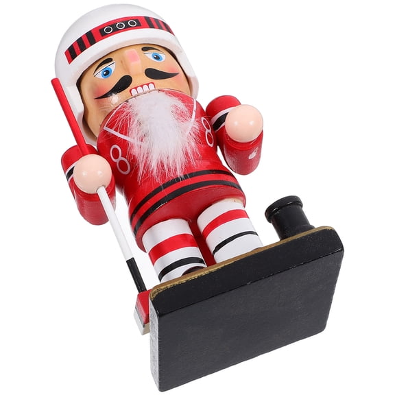 LULULION Hockey Decoration Hockey Player Figurine Red Wood Centerpiece 1Pack