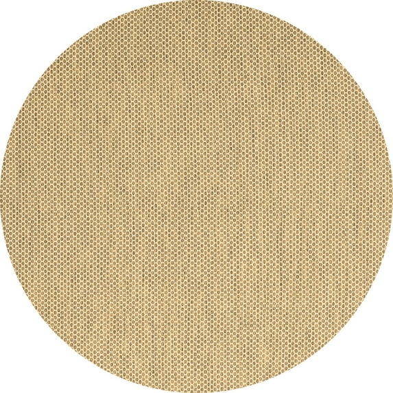 Ahgly Company Indoor Round Abstract Brown Contemporary Area Rugs, 7' Round