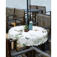 thumbnail image 2 of nqOlkjepod Green Eucalyptus Leaves Outdoor Tablecloth with Umbrella Hole & Zipper, Summer Botanical Butterflies Round Table Cover 60 Inch, Dining Waterproof Table Cloth Protector for Patio/Party, 2 of 7