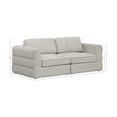 thumbnail image 3 of Meridian Furniture Beckham Beige Durable Linen Textured Fabric Modular Sofa, 3 of 7