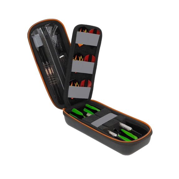 USA Gear 3 Dart Case Holster, Storage for Plastic Tips, 12 Flight Slots, Locking Foam Design (Black)