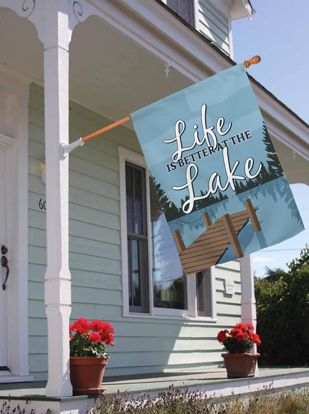 ThisWear Lake Home Decor Life is Better at The Lake House Flag Lake Yard Flag Vertical House Flag Multi