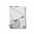 thumbnail image 2 of Jazz Music Soft Flannel Fleece Throw Blanket, Illustration of a Jazz Band Musicians Playing Drum Music Concert Performance, Cozy Plush for Indoor and Outdoor Use, 50" x 70", Black White, by Ambesonne, 2 of 6