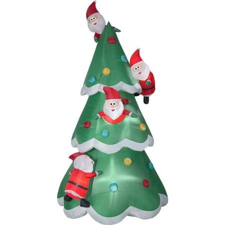 Airblown Inflatables G08 114486X Christmas Tree of Many Santas, Green ...