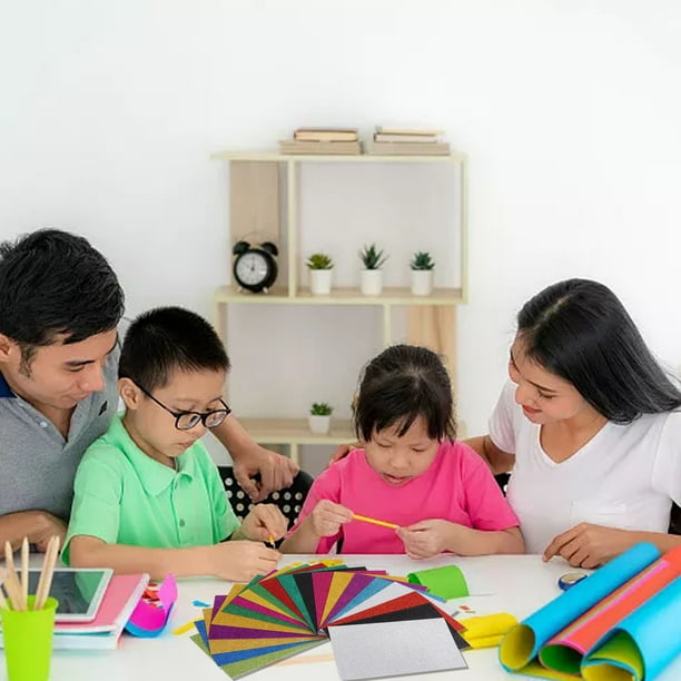 Lot De 20 Feuilles De Mousse Pailletées A4 Pour Enfants, 2 Mm, Découpables, Artisanales, Autocollantes, Face Signal, Pour Scrapbooking