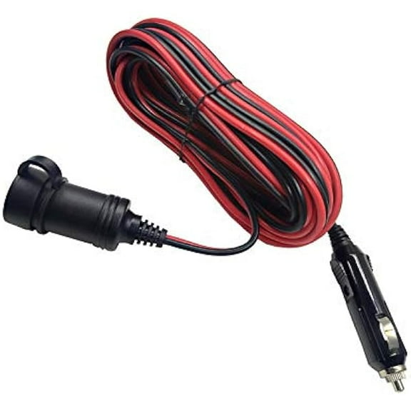 0829 Cigarette Lighter Extension Cord - 25 Foot Car Cigarette Lighter Adapter Male to Female Socket Extension Cable 12V 24V Plug Socket Power Charger Port 16AWG Heavy Duty (25ft)