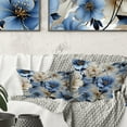 thumbnail image 3 of Designart "Dreamlike Blue White Floral Fantasy III" Floral Printed Throw Pillow, 3 of 5