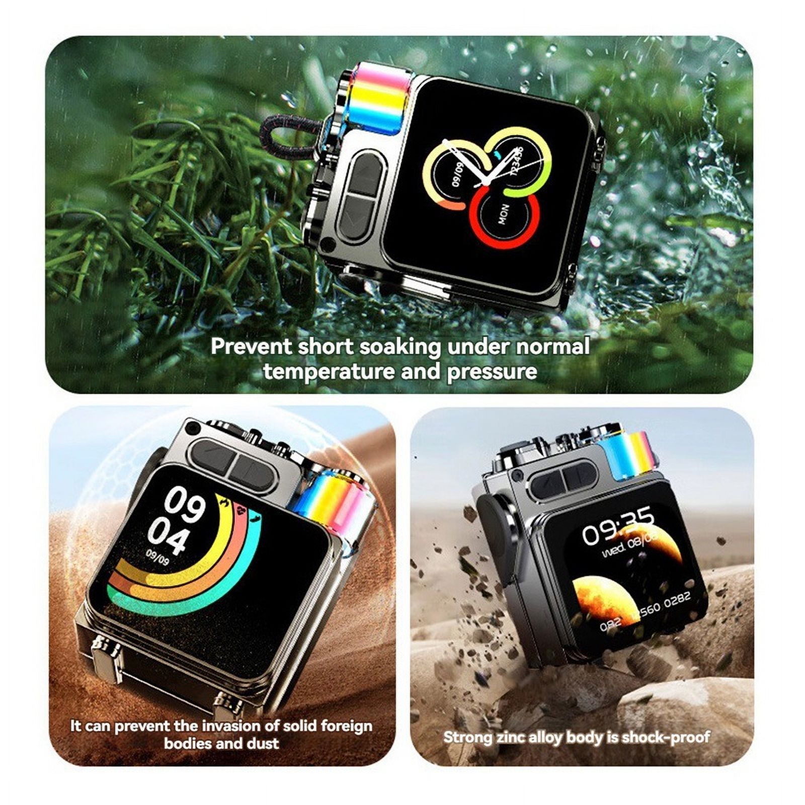 Wireless Bluetooth Metal Mechanical Speaker LED Display Screen with RGB Desktop Subwoofer Support Calendar Clock