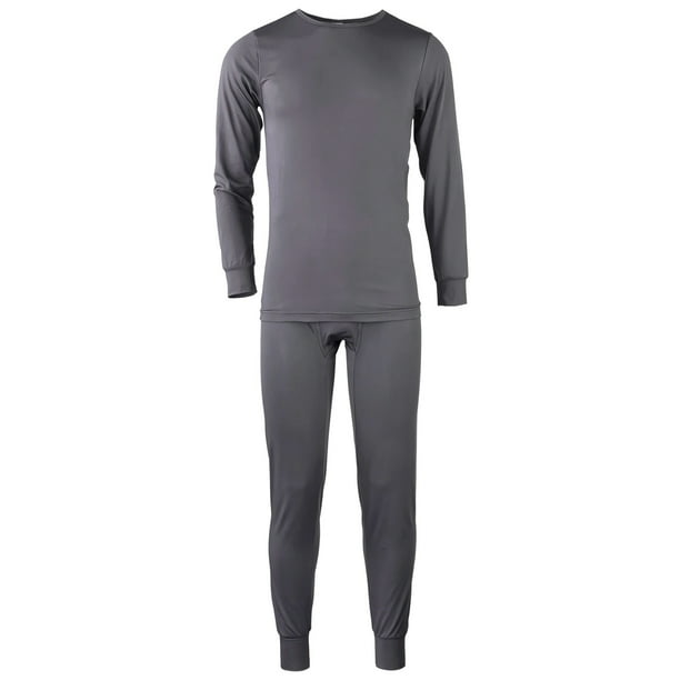 SLM Men's Two Piece Fleece Thermal Underwear Set Long Johns Top and